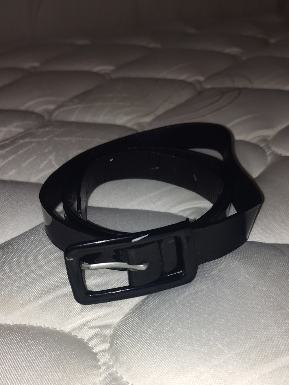Women’s Black Patent Skinny Belt - Sleek Everyday Accessory